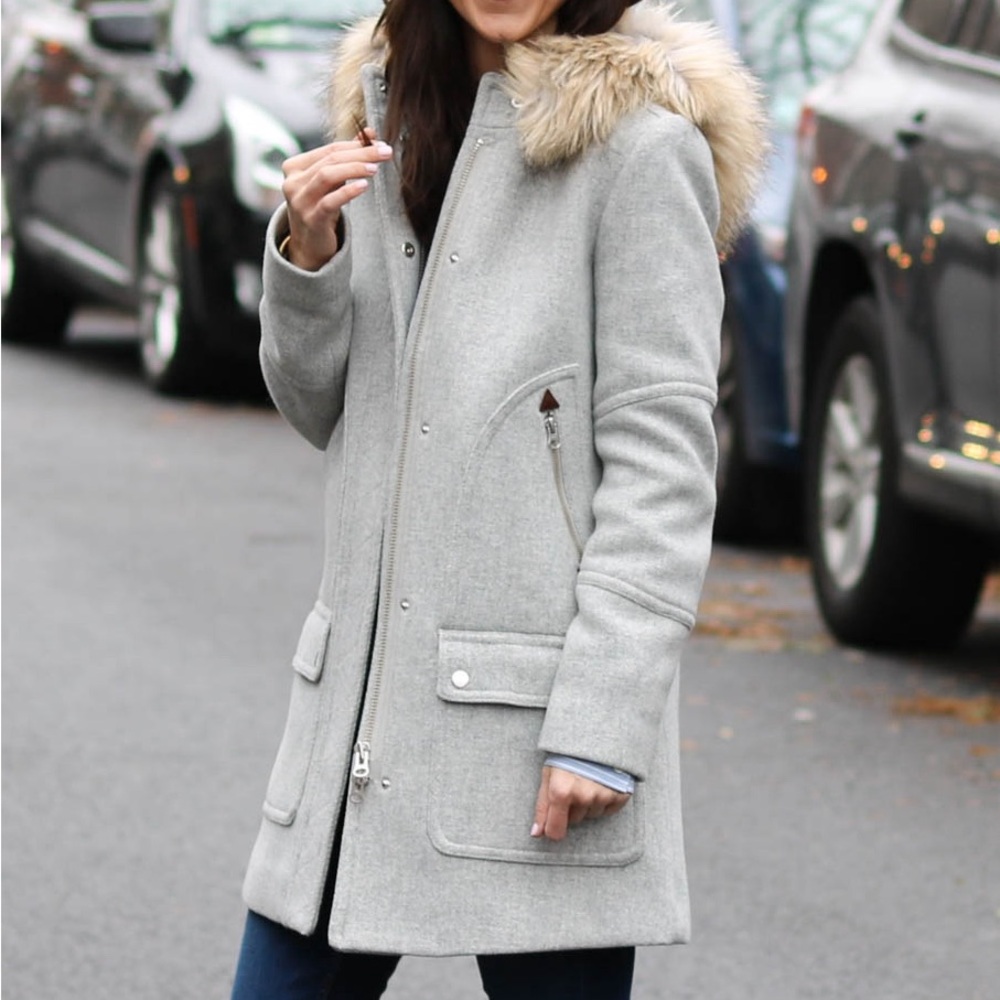 J. Crew Gray Italian Wool Winter Coat